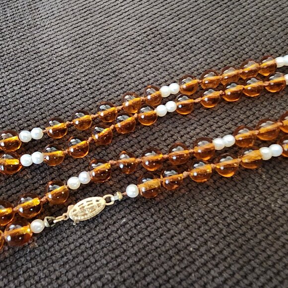 Etsy Raw Amber Beaded Necklace With Golden Hooked Clasp - Picture 13 of 16